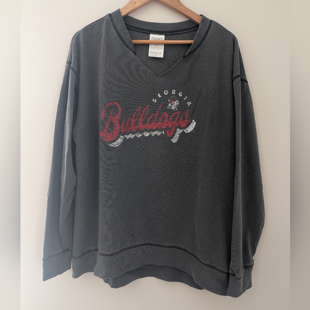 Georgia Bulldogs XL Vintage Style Gray Sweatshirt